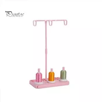 Держатель нити Портативный Практичный Многоразовый Прочный Прочный Износостойкий Простая в эксплуатации Швейная машина 3-катушечная подставка для ниток для вышивания Домашнее использование розовый