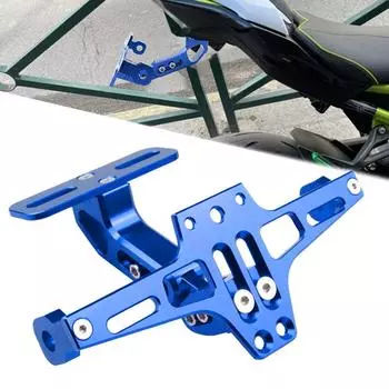 Держатель номерного знака мотоцикла со светодиодной подсветкой, универсальный кронштейн номерного знака для Yamaha MT07 MT09 MT10 Kawasaki Z750 Z800 Honda синий