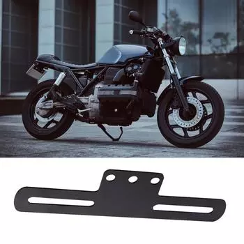 Держатель номерного знака мотоцикла, стойка для заднего фонаря мотоцикла с металлическим кронштейном для заднего фонаря, подходит для большинства моделей чёрный