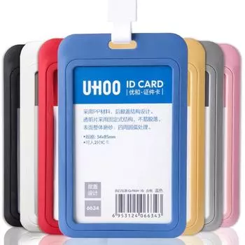 Держатель обложки пропуска, чехол для карточки с именем, держатель для бейджа, брелок с коротким шнуром, держатель для визитной карточки с именем на работе black-transverse with strap