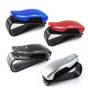 Держатель очков для солнцезащитного козырька автомобиля из натуральной кожи - многофункциональный аксессуар чёрный