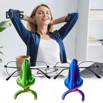 Держатель очков для стола, подставка для солнцезащитных очков в форме носа, органайзер, 3D-печатный настольный держатель для очков для домашнего туалетного столика синий/золотистый