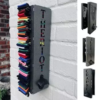 Держатель охладителя банок с открывалкой для бутылок, настенная открывалка для бутылок 2 в 1, стеллаж для хранения крышки охладителя бутылок, металлический диспенсер-холодильник для пива One Size