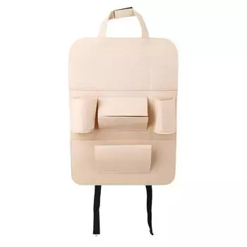 Держатель-органайзер на заднем сиденье автомобиля Потолочная многофункциональная дорожная сумка для хранения Подвесная сумка бежевый