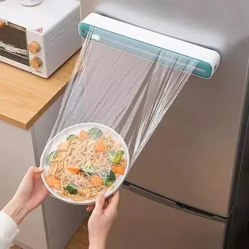 Держатель пластикового пакета, 1 шт., Диспенсер для резки пластиковой пищевой пленки, Магнитная коробка для резки, Магнитный диспенсер многоразового использования для пластиковой упаковки жёлтый