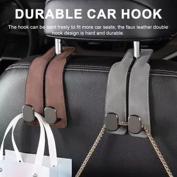 Держатель подголовника автомобильного сиденья, крючок для телефона, искусственная кожа, многофункциональный сверхмощный универсальный внедорожник коричневый
