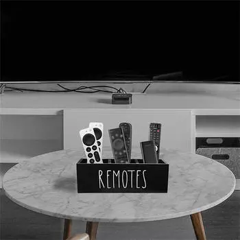 Держатель пульта дистанционного управления для стола, многофункциональный органайзер для карандашей из цельного дерева, коробка для хранения