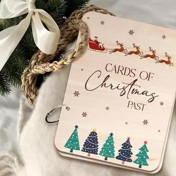 Держатель рождественских карт Yousheng, переплет рождественских открыток, памятный праздничный альбом-органайзер для хранения поздравительных открыток 2pcs