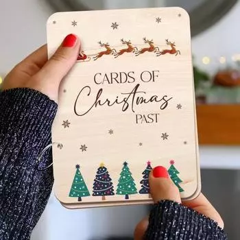 Держатель рождественских открыток Карточки с прошлым Рождеством Папка-переплет Организатор праздничных открыток на память 2pcs