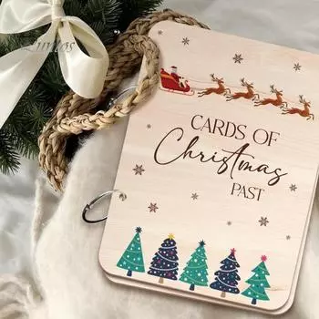 Держатель рождественских открыток Карточки с прошлым Рождеством Папка-переплет Памятный праздничный органайзер для открыток Альбом для хранения поздравительных открыток 2pcs