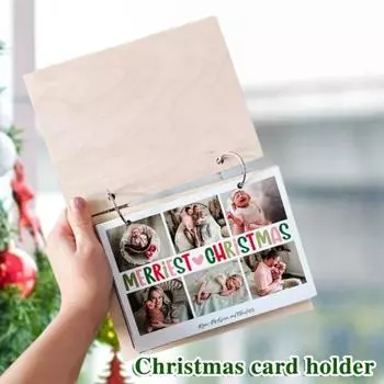 Держатель рождественских открыток Карточки с прошлым Рождеством Папка-переплет Памятный праздничный органайзер для открыток Альбом для хранения поздравительных открыток 2pcs