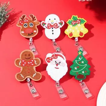 Держатель рождественского бейджа медсестры врача, выдвижная катушка для бейджа, держатель для удостоверения личности, держатель для именной карточки tree