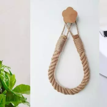 Держатель рулона салфеток, деревенский дизайн, не требуется сверление, простая установка, держатель рулона джутовой веревки, органайзер для бумаги D