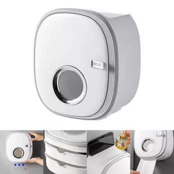 Держатель рулона туалетной бумаги, ящик для хранения, настенное крепление, водонепроницаемая подставка, органайзер для ванной комнаты B