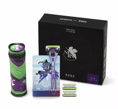 Держатель Schick Hydro 5 с чехлом EVA Design, рекламный набор с 3 запасными лезвиями, который уже установлен на основном Evangelion Product-01/AM (1