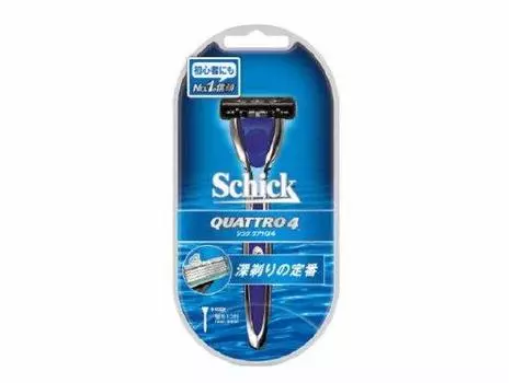 Держатель Schick Quattro 4 Midnight с 1 запасным лезвием