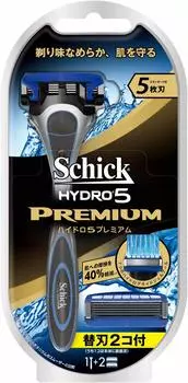 Держатель Schick Schick 5 Blade Hydro 5 Premium с 2 сменными лезвиями. Сменные лезвия для бритвы уже прикреплены к основной мужской бритве. (1 единица)