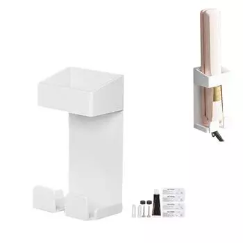 Держатель щипцов для завивки из нержавеющей стали, металлический держатель для инструментов для волос, настенное крепление, полки для щипцов для завивки волос, ванная комната белый