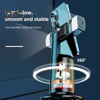 Держатель-штатив для телефона с автоматическим отслеживанием лица на 360 градусов и управлением жестами Портативный перезаряжаемый держатель для телефона с автоматическим отслеживанием лица Интеллектуальный стабилизатор для селфи чёрный