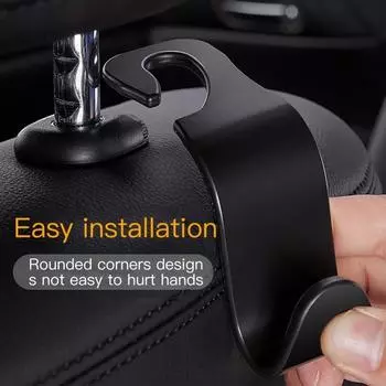 Держатель сиденья Органайзер для заднего сиденья автомобиля Кронштейн для подголовника Крючок для автомобильного сиденья Скрытый крючок для сиденья Black