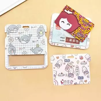Держатель со шнурком, крышка для хранения карт, контроль доступа, корейский чехол для карт, держатели для карт с героями мультфильмов
