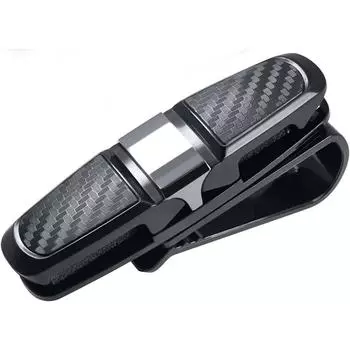 Держатель солнцезащитных очков для солнцезащитного козырька автомобиля, зажим для билетной карточки, вращающийся на 180° двухсторонний держатель для солнцезащитных очков и очков для зрения 1-pack