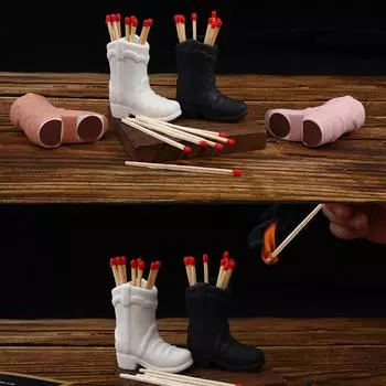 Держатель спичек 7,8*6,8*3,5 см очаровательный керамический ботинок для ванной комнаты чёрный