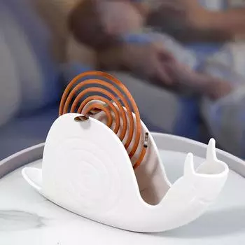 Держатель спирали от комаров Snail, подставка для спирали от комаров Snail, коробка для спирали от комаров для дома, украшение для дома, спальни, офиса белый