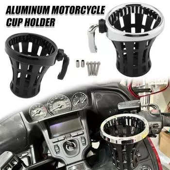 Держатель стакана для воды на руле мотоцикла, устойчивый, универсальный, широкая совместимость, простой в установке, держатель для бутылки с водой для мотоцикла чёрный