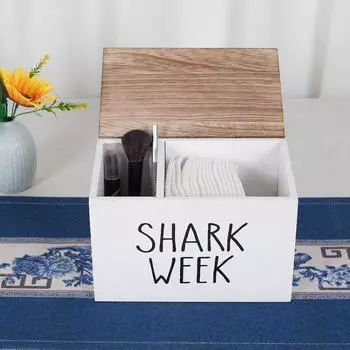 Держатель тампонов для ванной комнаты с крышкой для хранения женских принадлежностей чёрный