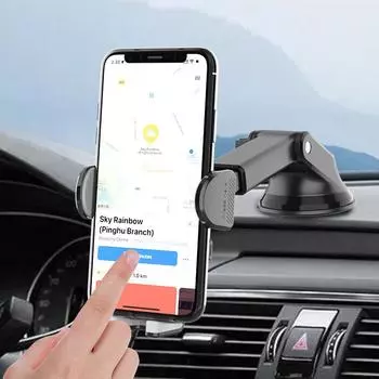 Держатель телефона для автомобильного держателя телефона, автомобильный держатель для сотового телефона, крепление для iPhone, универсальное крепление на приборную панель автомобиля, подходит для всех телефонов чёрный