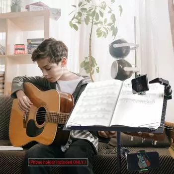 Держатель телефона для гитарной головки микрофонной стойки пюпитр для нот вращающийся на 360 градусов зажим для смартфона с 10 гитарными медиаторами салфетка для протирки