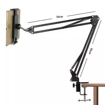Держатель телефона для настольного кронштейна, гибкая подставка для телефона с регулируемым зажимом, настольный прикроватный кронштейн Lazy чёрный