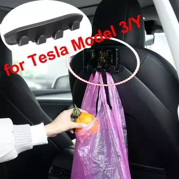 Держатель телефона на заднее сиденье для Tesla Model 3/Y Highland, кронштейн для подголовника заднего сиденья, вешалка с 4 крючками, органайзер для хранения сумок, аксессуары