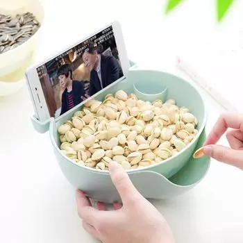 Держатель телефона, ящик для хранения кухонных гаджетов, сливная корзина, сито для еды, дуршлаг для мытья фруктов, сито для риса темно-синий/светло-синий