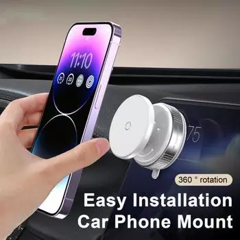 Держатель телефона с высокой устойчивостью, устойчивый к сотрясениям, простая установка, присоска, сильный магнитный адсорбционный кронштейн, автомобильное крепление для телефона чёрный