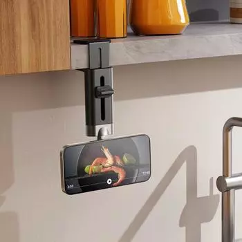 Держатель телефона в самолете Magsafe 360 градусов металлический шар титановый складной магнитный чёрный