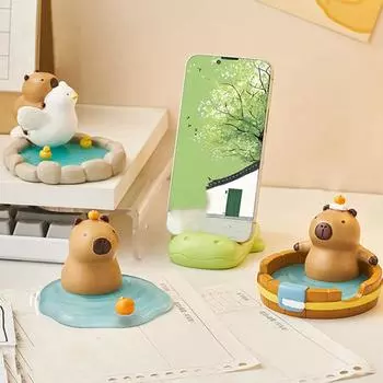 Держатель телефона в виде крокодила Капибары Фигурки животных Модель Капибары Игрушка Декор для офиса style 4