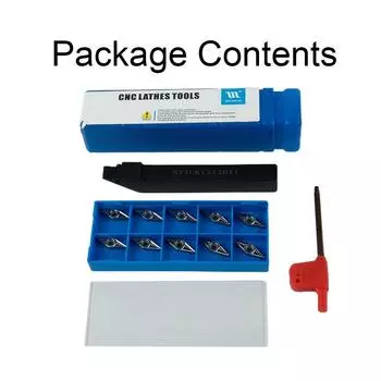 Держатель токарного резца SVJCR1212H11 12100 мм + алюминиевые вставки VCGT110304-AK H01