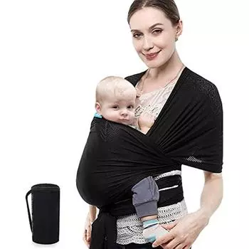 Держатель-тоут Эргономичный Легко надевается Мягкая легкая дышащая сетка Идеально подходит для новорожденных весом до 18 кг Длина 5 м С сумкой для переноски 23x10x10cm