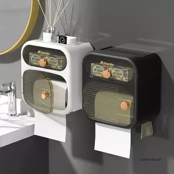 Держатель туалетной бумаги, держатель туалетной бумаги, держатель неперфорированной бумаги, настенная коробка для рулонной бумаги, держатель бумажных полотенец 23x14.5x15.5cm small