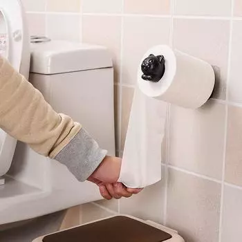 Держатель туалетной бумаги Регулируемый Симпатичный Питомец Мультяшный котенок Выдвижной пробивной держатель туалетной бумаги Самоклеящийся салфетка Стойка для салфеток