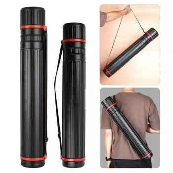 Держатель тубы для хранения плакатов с плечевым ремнем. Выдвижная трубка большой емкости для черчения документов. S