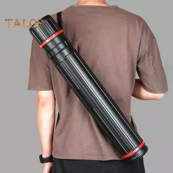 Держатель тубы для хранения плакатов с плечевым ремнем. Выдвижная трубка большой емкости для черчения документов. S