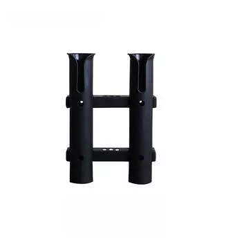 Держатель удилища для морской рыбалки на яхте - пластиковый кронштейн для лодки с коробкой для снастей и тубусом для удилища. double-tube чёрный