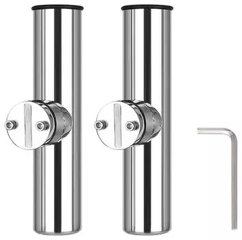 Держатель удилища из нержавеющей стали, держатель удилища для судна с шестигранным ключом, набор из 2 зажимов производства Amarine серебряный