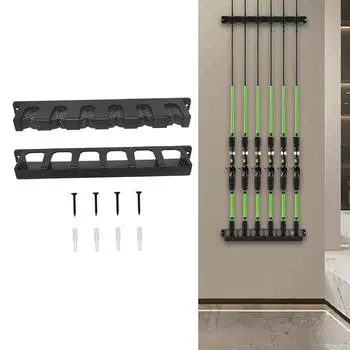 Держатель удочки, настенная стойка для хранения удочек, аксессуары чёрный