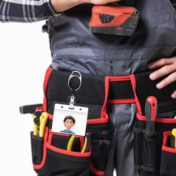 Держатель удостоверения личности с зажимом на катушках для бейджей Выдвижной сверхмощный держатель удостоверения личности с вертикальным ремешком Держатель именной бирки Офисные принадлежности B