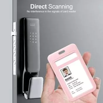 Держатель удостоверения личности Сдвижная крышка Прозрачное окно Подвесное отверстие Защитный держатель сертификата Канцелярские товары Студенты Медсестра Офисные работники Защита именной карты фиолетовый