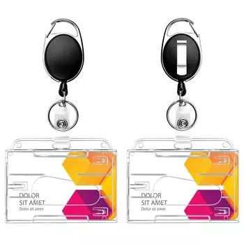Держатель удостоверения личности Teskyer, выдвижной зажим для бейджа, пластиковый прозрачный держатель бейджа с держателем, прозрачный жесткий держатель имени, чехол для пропуска, удостоверение личности сотрудника